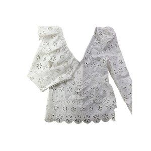 Self-Portrait White Eyelet Lace Top